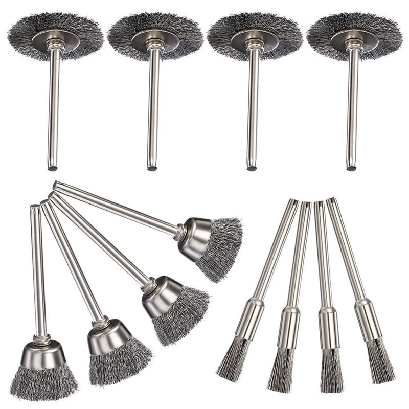 Vankcp 60 Pieces Wire Cup Brush Set,Vankcp Power Rotary Tool Buffing Wheels Small Wire Brushes Set for Drill Grinder Rotary Tools - Image 1